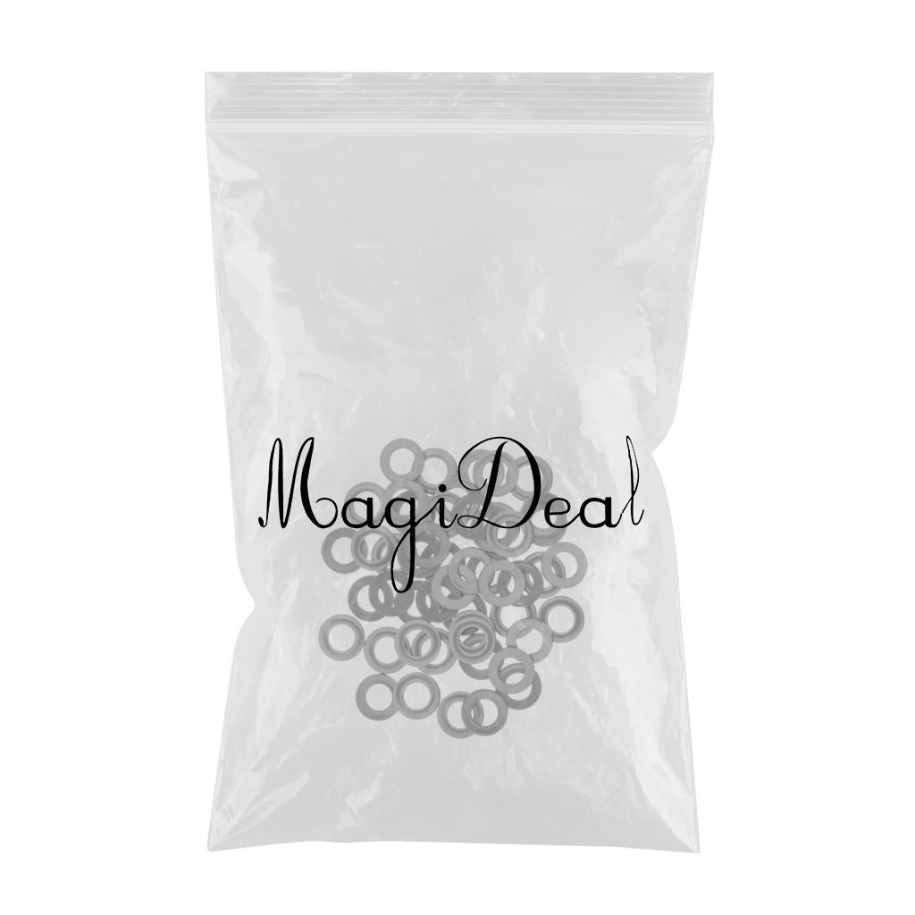 M6 Stainless Steel Flat Washers Insulation Gaskets Metal Pads Set of 50 Pieces