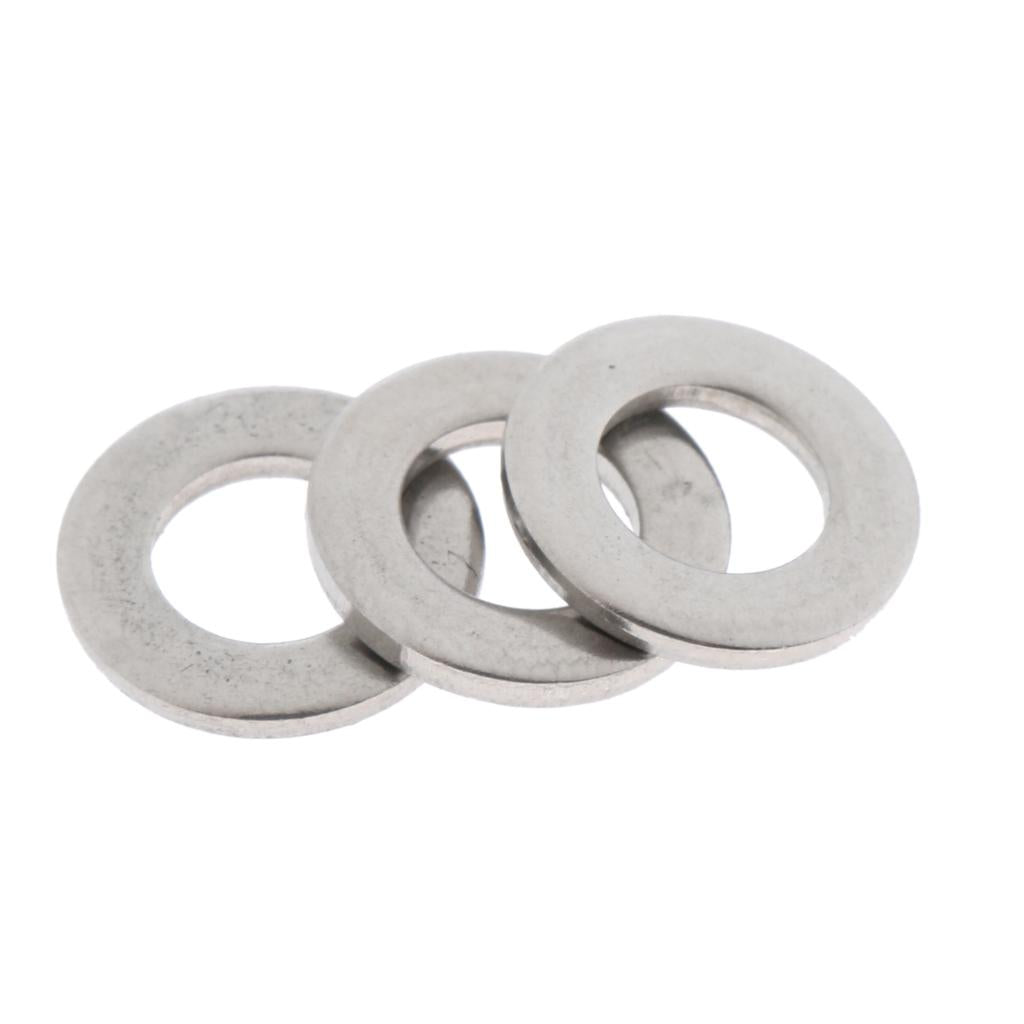 M6 Stainless Steel Flat Washers Insulation Gaskets Metal Pads Set of 50 Pieces