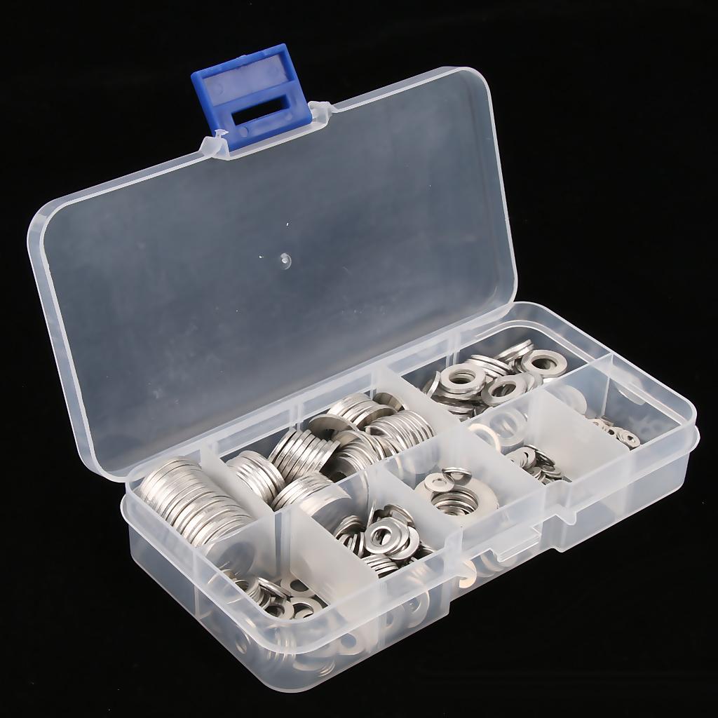 360pcs Stainless Steel Flat Washers Assortment Kit Set M2-M10