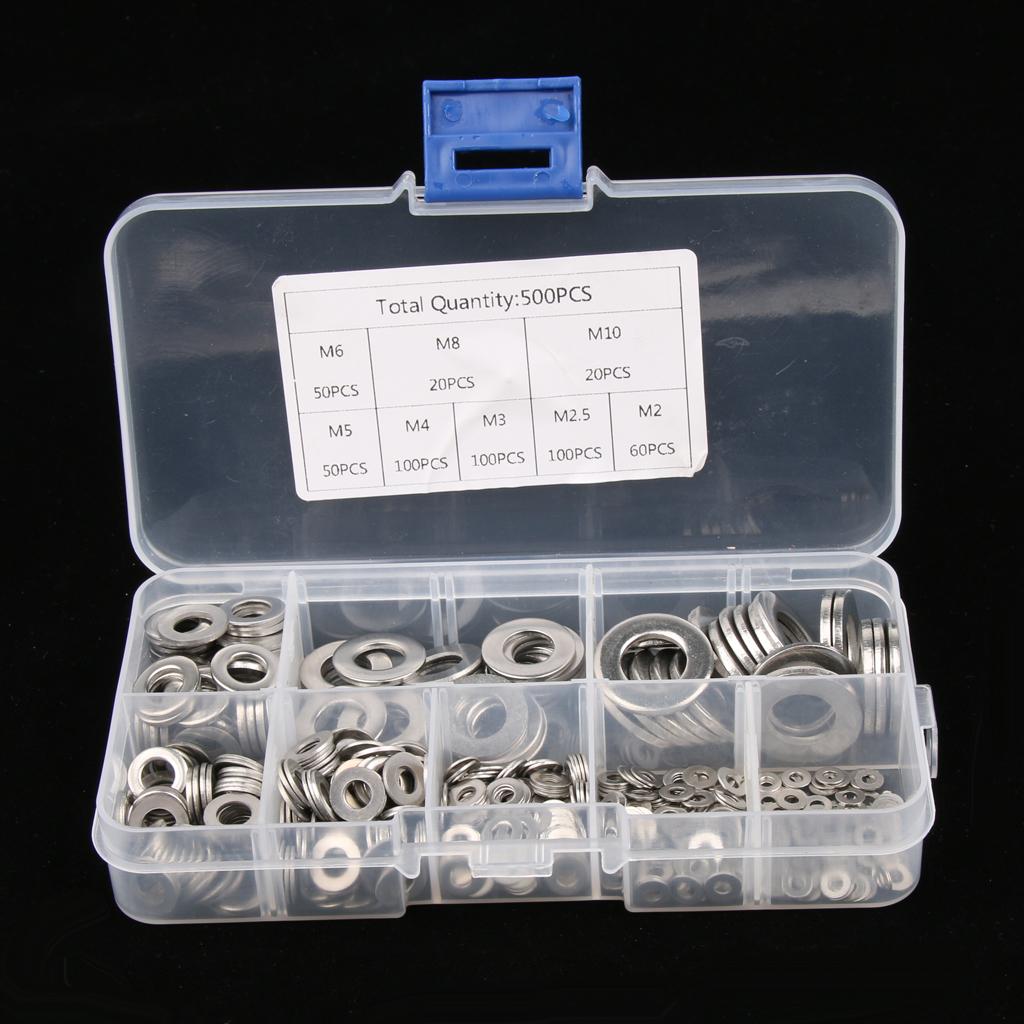 Flat Washer Solid Steel Home Common Use Hardware Accessories M2, M2.5, M3, M/4, M5, M6, M8, M10 500PCS Pack