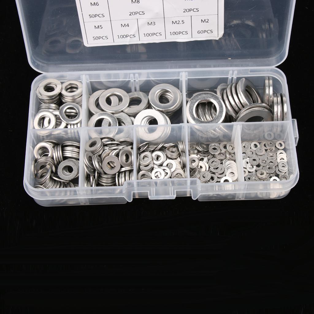 Flat Washer Solid Steel Home Common Use Hardware Accessories M2, M2.5, M3, M/4, M5, M6, M8, M10 500PCS Pack