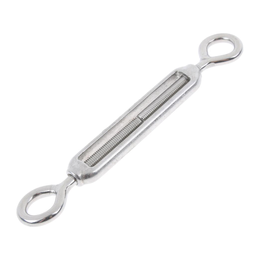 Stainless Steel Turnbuckle Wire Rope Tensioner Hook Eye Rigging Screw M4