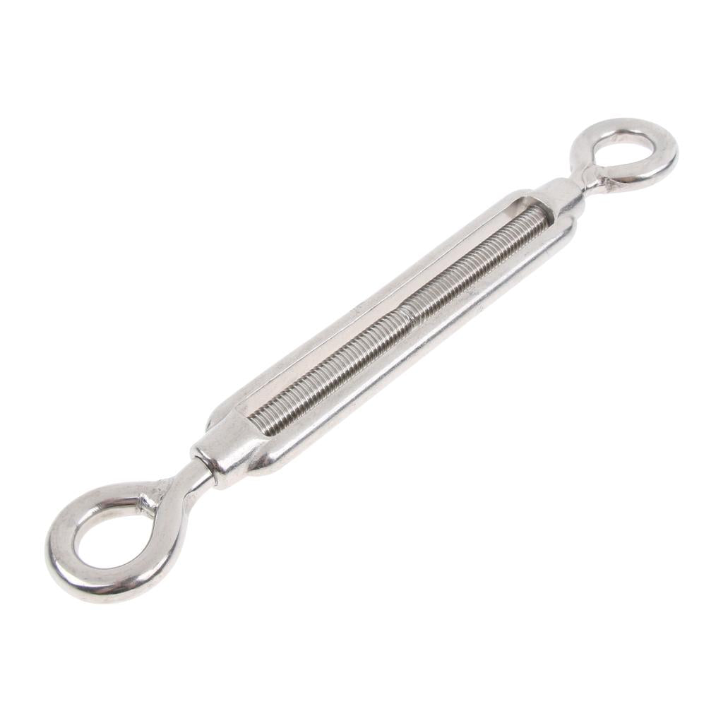 Stainless Steel Turnbuckle Wire Rope Tensioner Hook Eye Rigging Screw M8