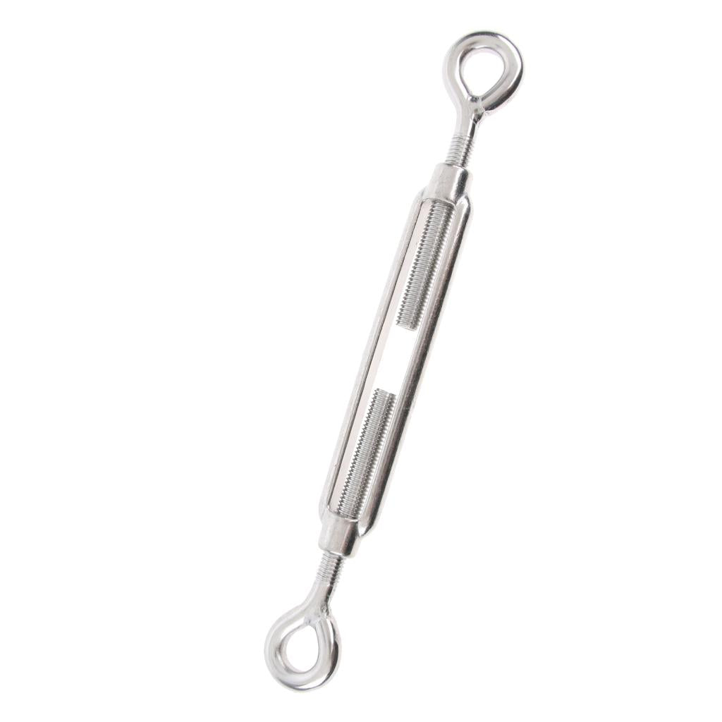 Stainless Steel Turnbuckle Wire Rope Tensioner Hook Eye Rigging Screw M10