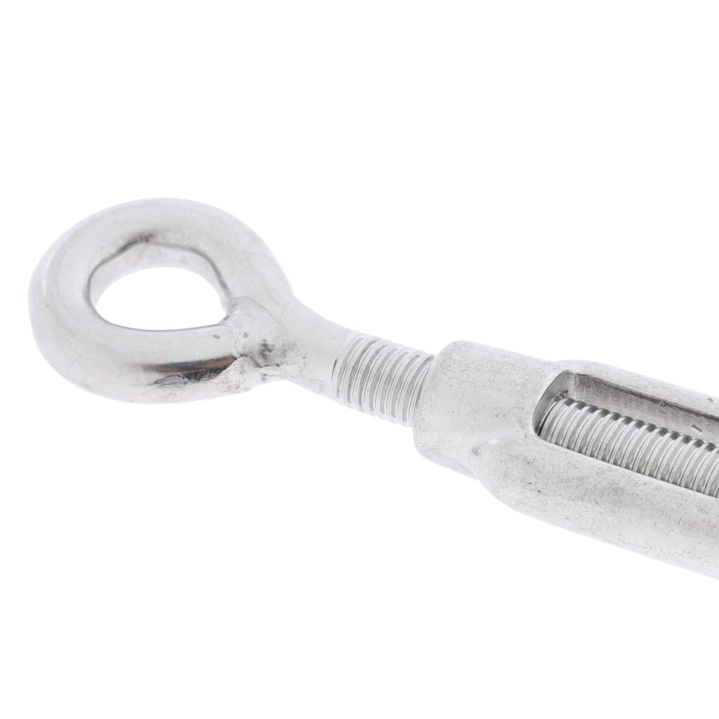 Stainless Steel Turnbuckle Wire Rope Tensioner Hook Eye Rigging Screw M10