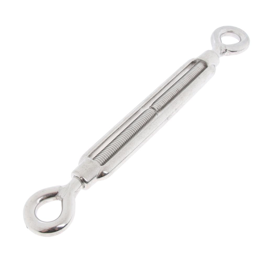 Stainless Steel Turnbuckle Wire Rope Tensioner Hook Eye Rigging Screw M10