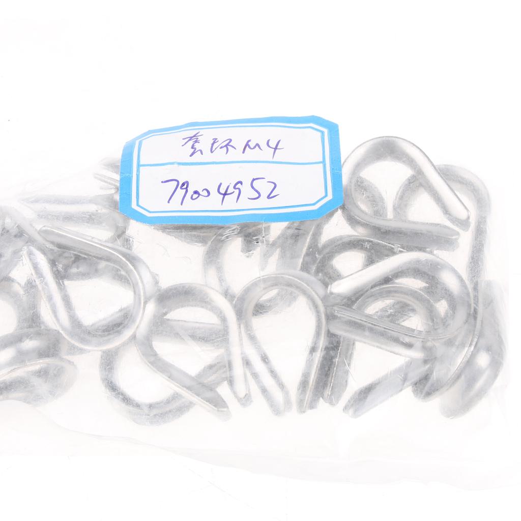 304 Stainless Steel Wire Rope Cable Thimbles for 2-8mm Cable 4mm 20 Pieces