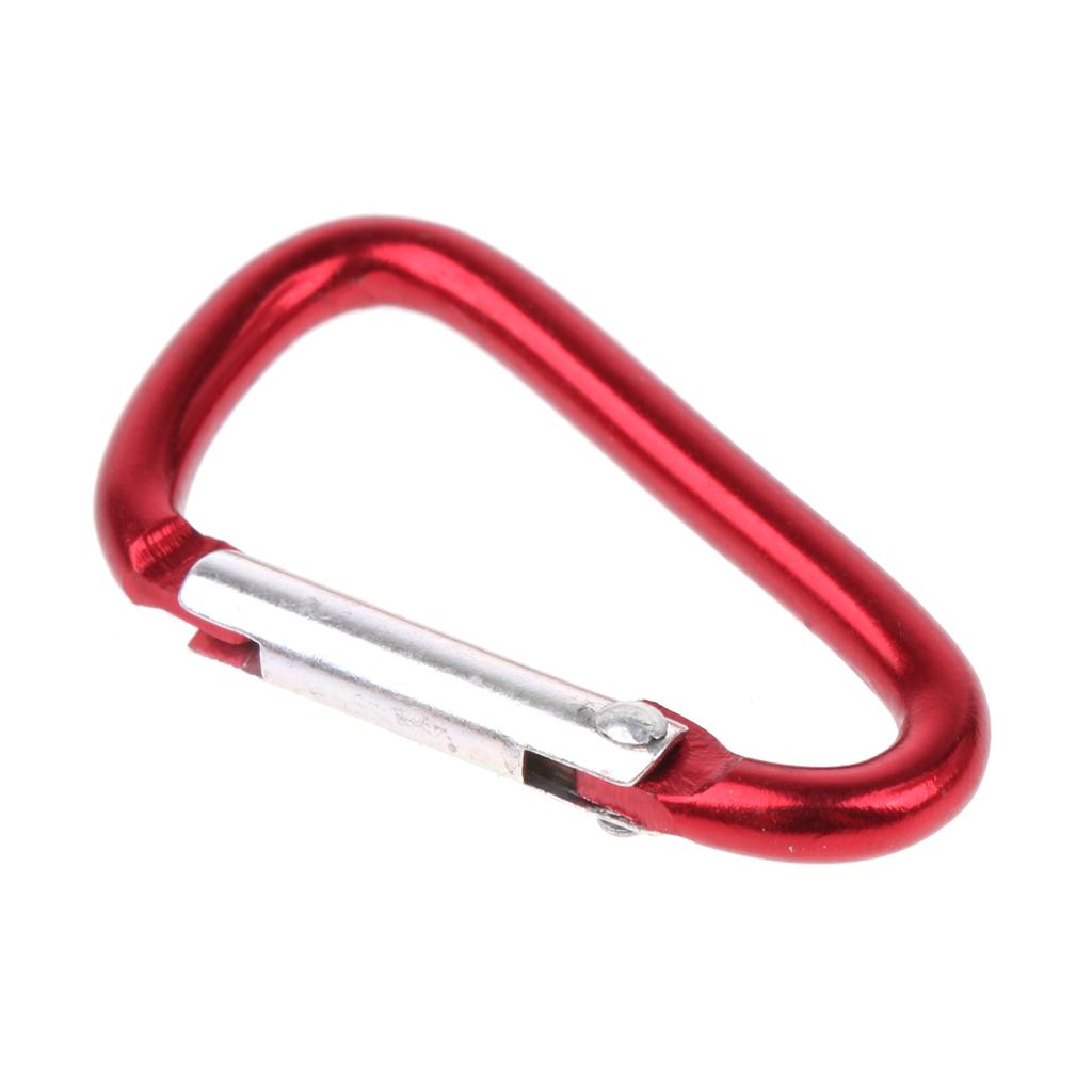 20 x Aluminum Alloy Carabiners D-Ring Snap Link Key Chain for Outdoor Red