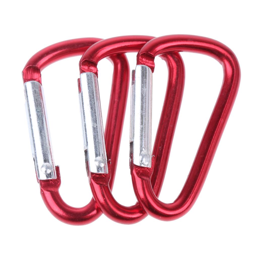 20 x Aluminum Alloy Carabiners D-Ring Snap Link Key Chain for Outdoor Red