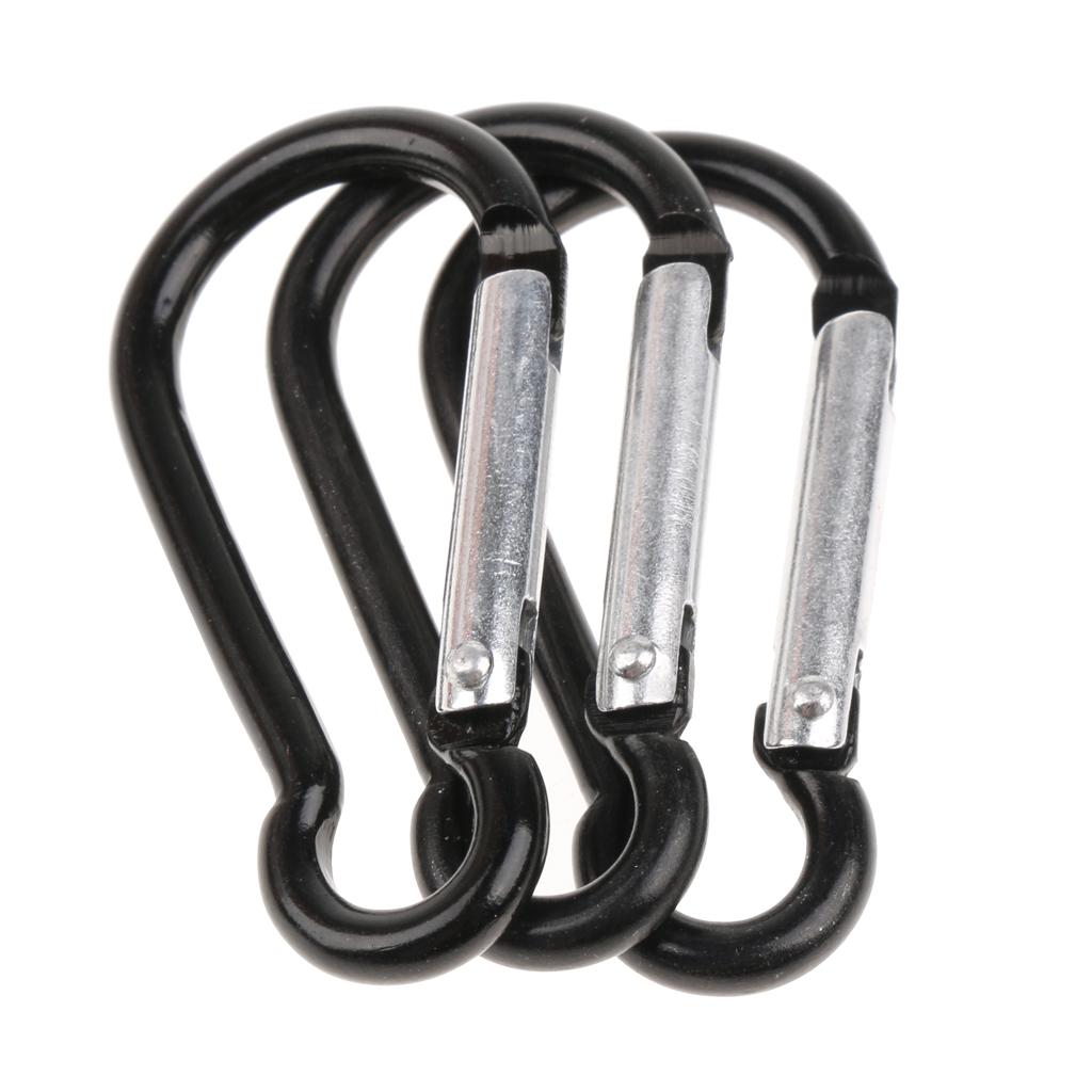 20pcs Aluminum Alloy Gourd-shaped  Carabiners Keychain Buckle Outdoor Black