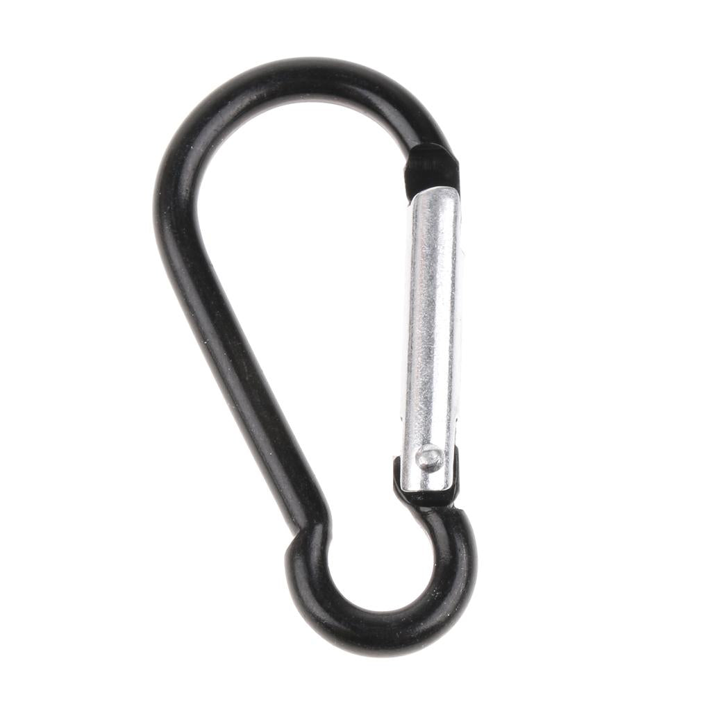 20pcs Aluminum Alloy Gourd-shaped  Carabiners Keychain Buckle Outdoor Black