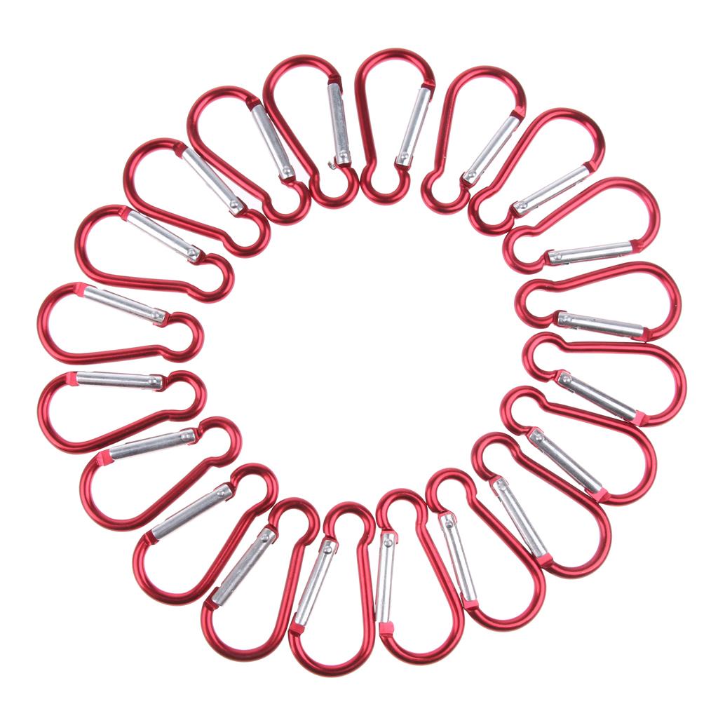 20pcs Aluminum Alloy Gourd-shaped  Carabiners Keychain Buckle Outdoor Red