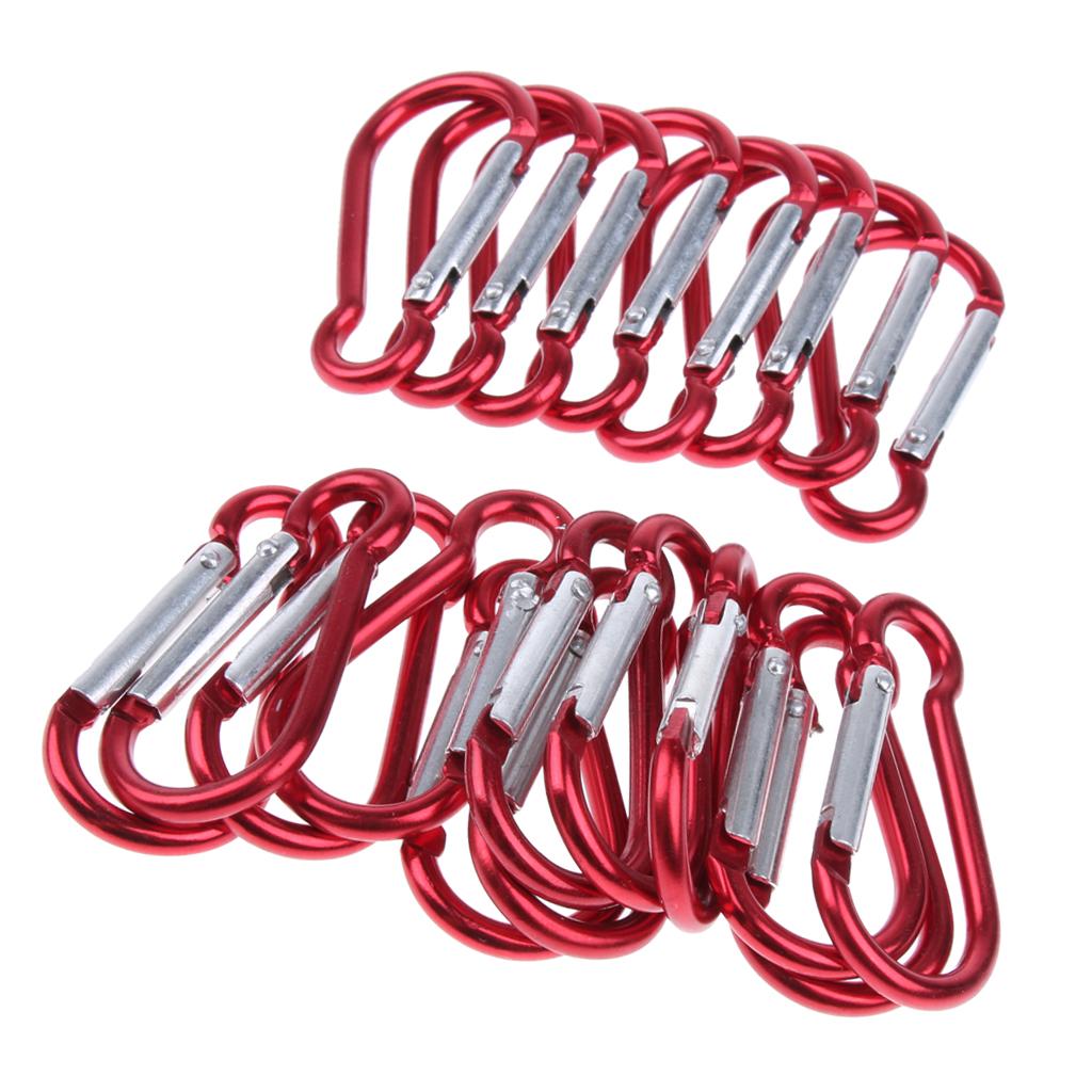 20pcs Aluminum Alloy Gourd-shaped  Carabiners Keychain Buckle Outdoor Red