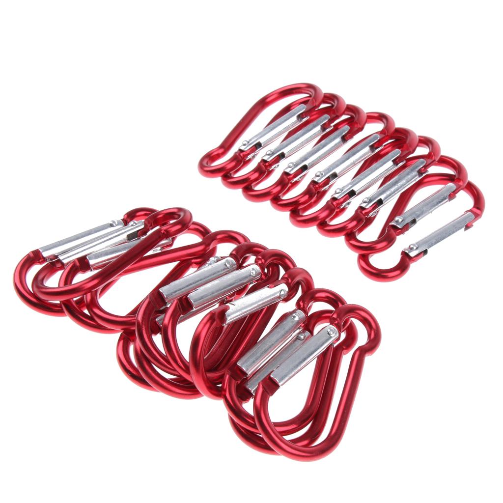 20pcs Aluminum Alloy Gourd-shaped  Carabiners Keychain Buckle Outdoor Red