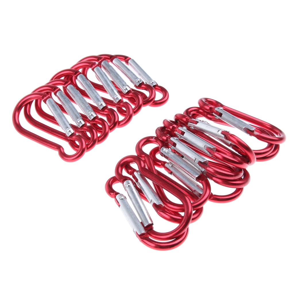 20pcs Aluminum Alloy Gourd-shaped  Carabiners Keychain Buckle Outdoor Red