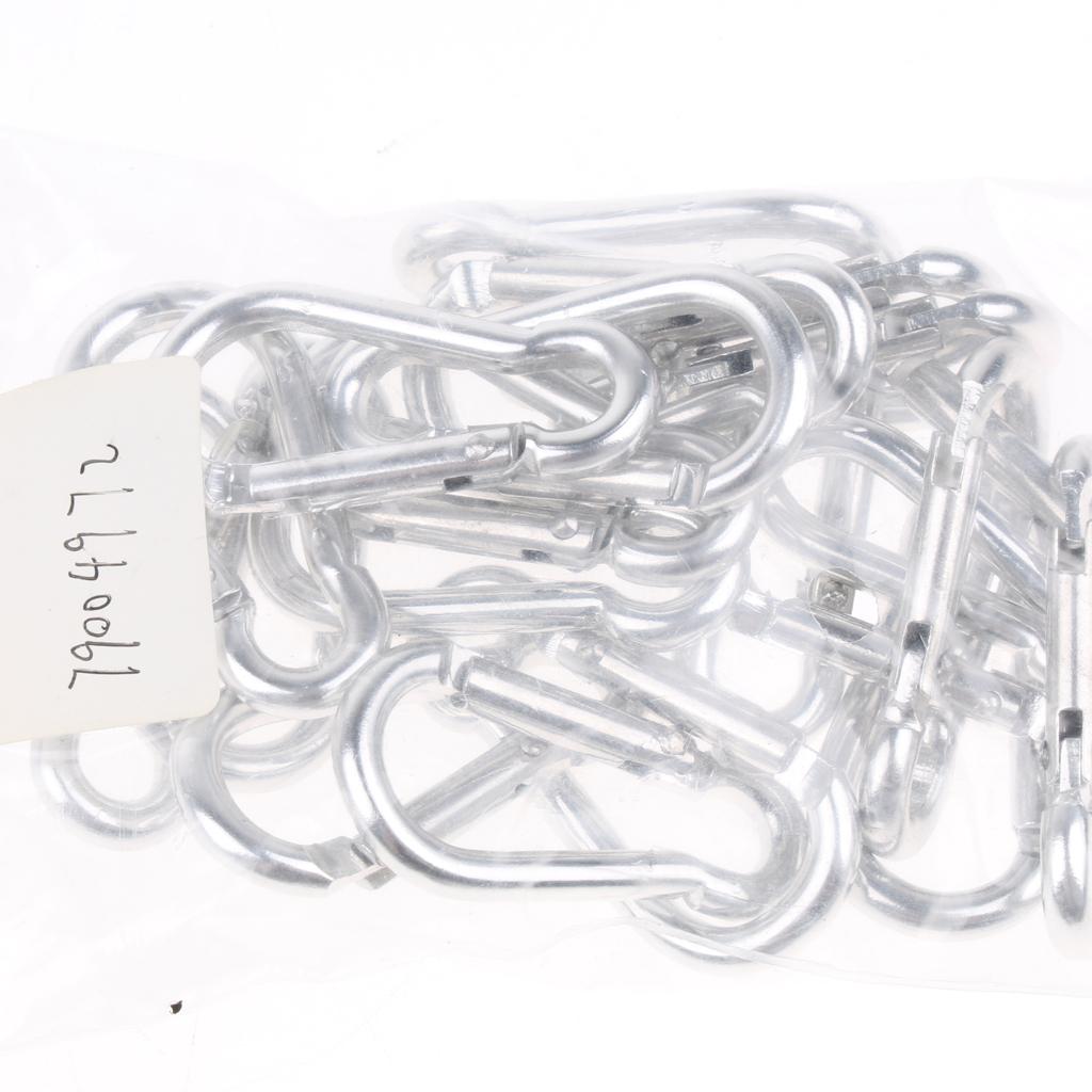 20pcs Aluminum Alloy Gourd-shaped  Carabiners Keychain Buckle Outdoor Silver