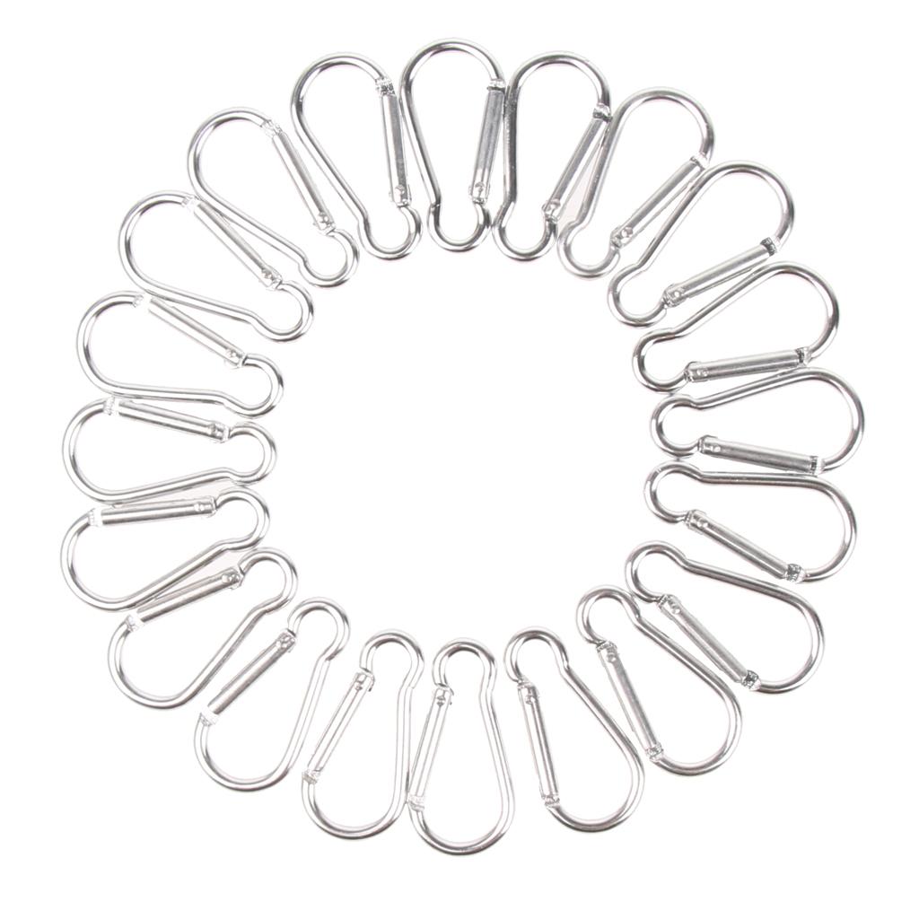 20pcs Aluminum Alloy Gourd-shaped  Carabiners Keychain Buckle Outdoor Silver