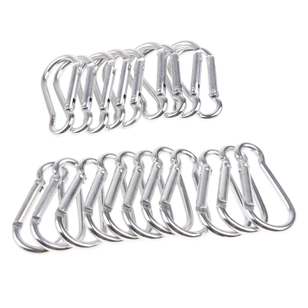 20pcs Aluminum Alloy Gourd-shaped  Carabiners Keychain Buckle Outdoor Silver