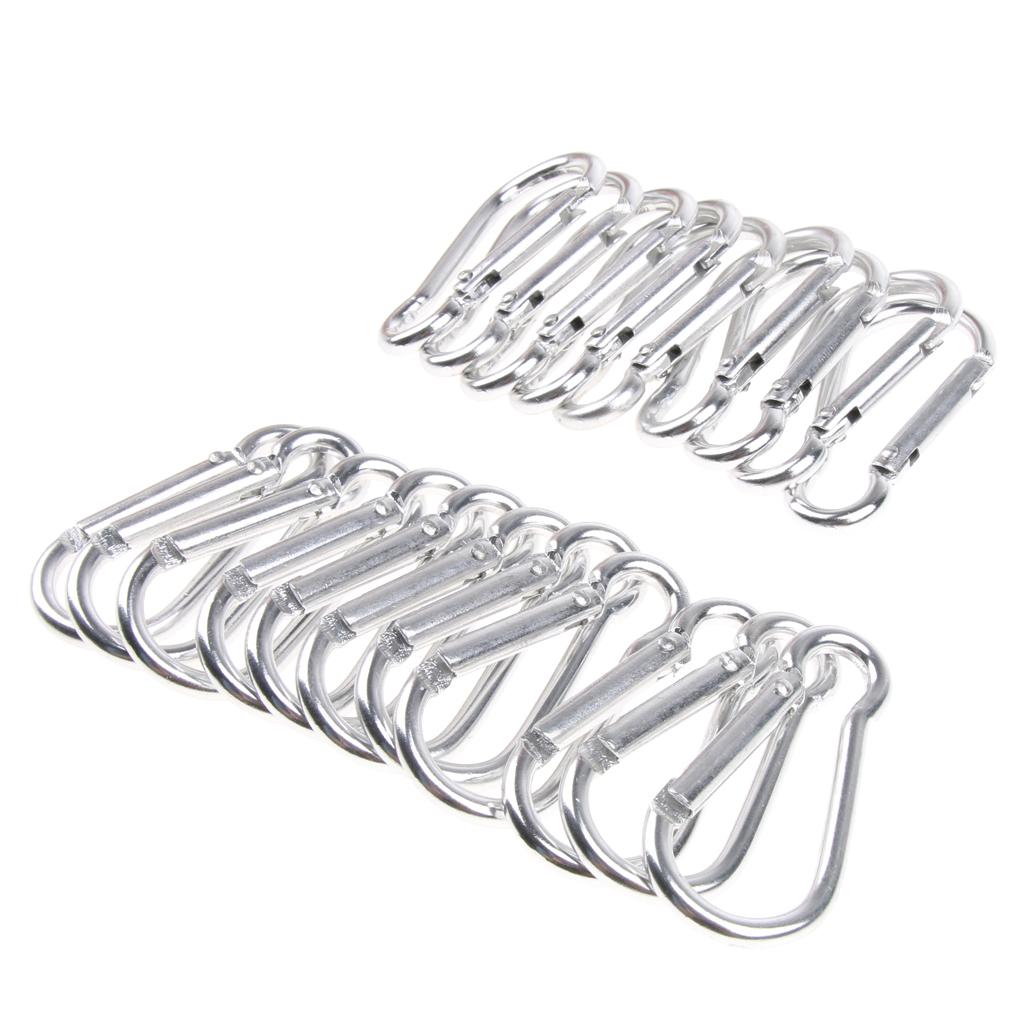 20pcs Aluminum Alloy Gourd-shaped  Carabiners Keychain Buckle Outdoor Silver