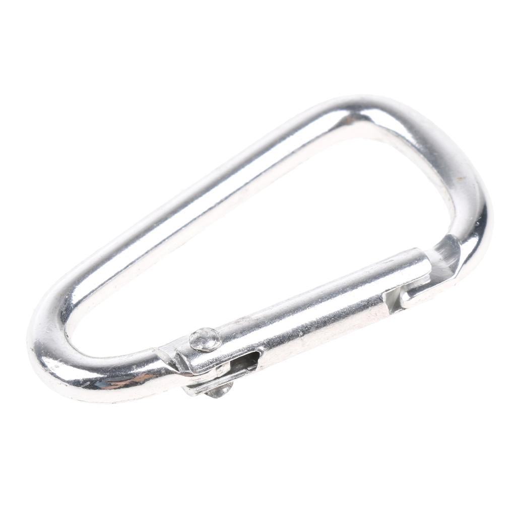 20pcs Aluminum Alloy D Shape Carabiners Keychain Buckle Outdoors Silver