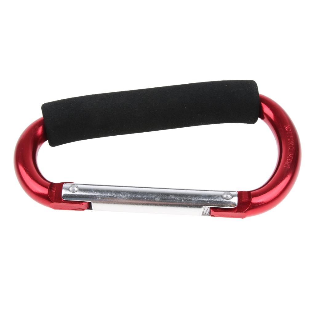 12x140mm Aluminum Carabiner D Shape Buckle Pack Keychain with Sponge Red