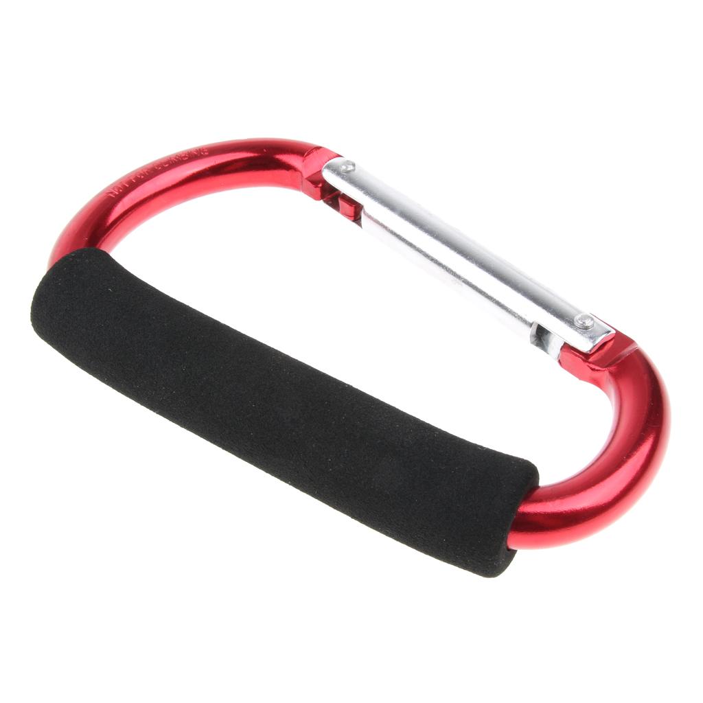 12x140mm Aluminum Carabiner D Shape Buckle Pack Keychain with Sponge Red