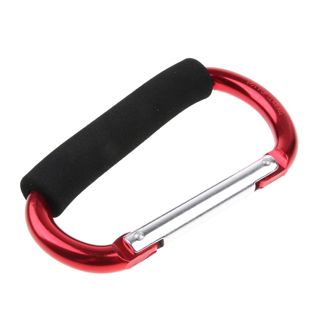 12x140mm Aluminum Carabiner D Shape Buckle Pack Keychain with Sponge Red