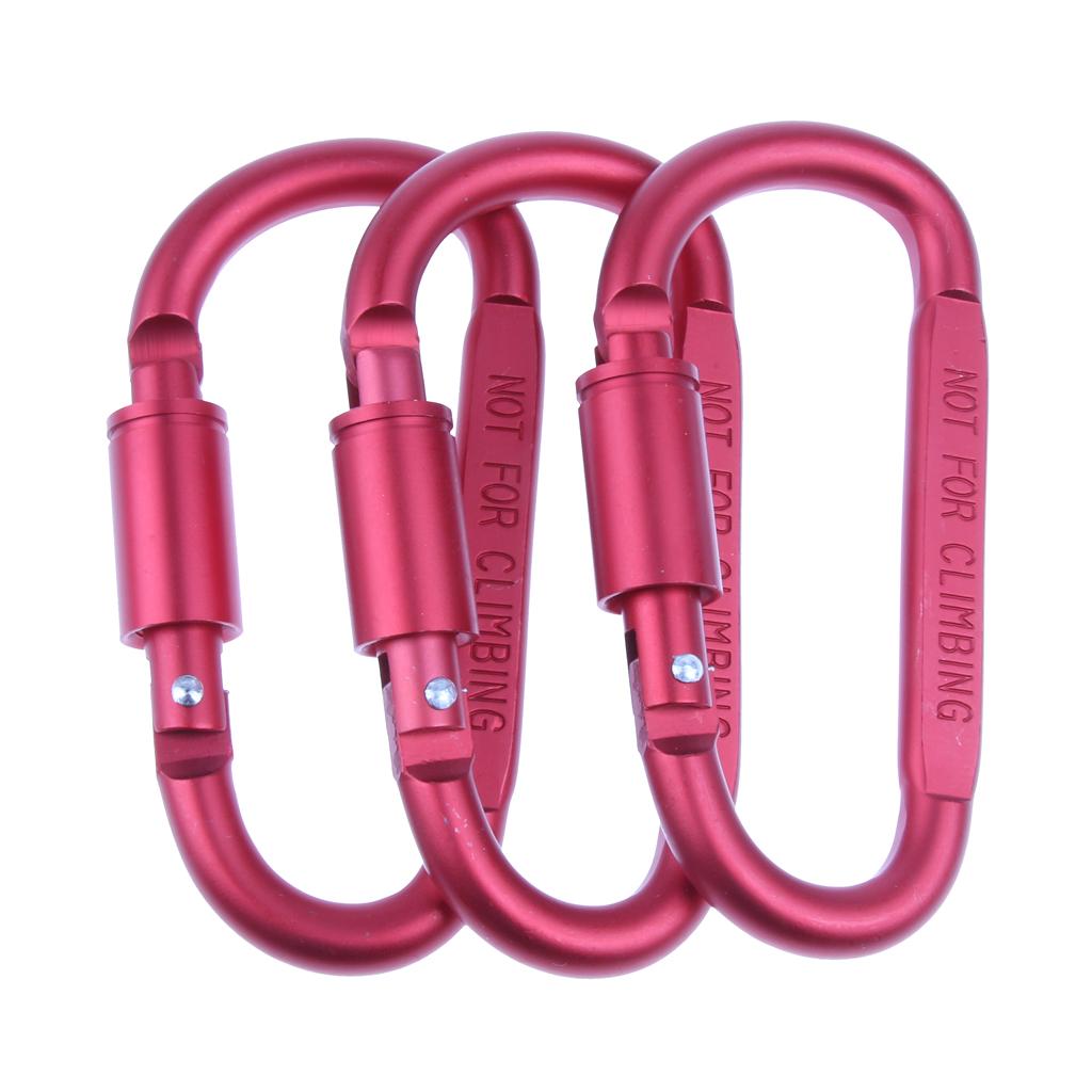 10Pcs Aluminum Carabiner Clip Snap Hook Spring Loaded Carabina Carbine Red