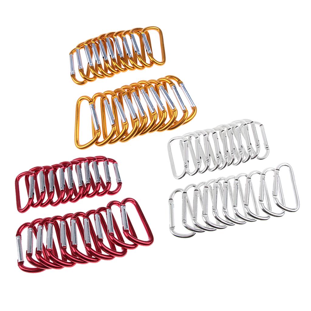 20Pcs Aluminum Carabiner Clip Snap Hook Spring Loaded Carabina Carbine Orange