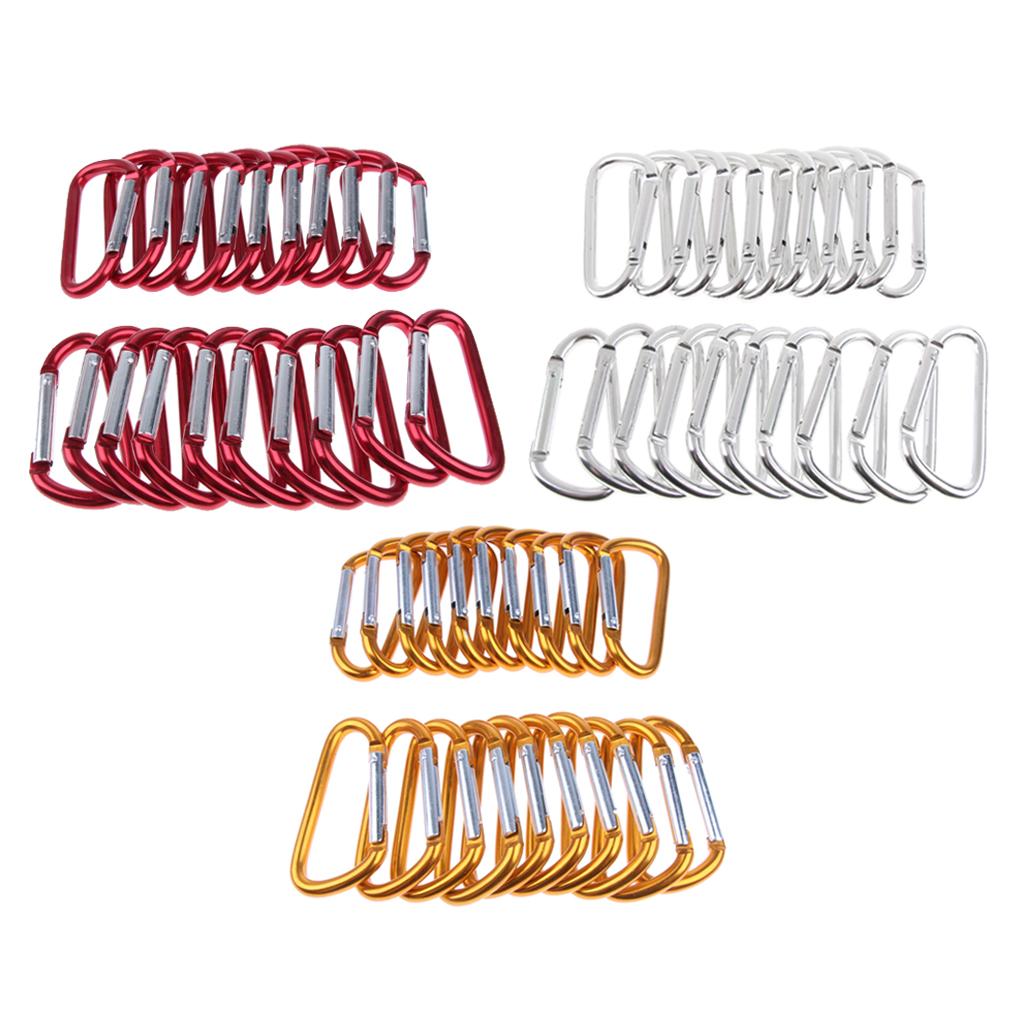 20Pcs Aluminum Carabiner Clip Snap Hook Spring Loaded Carabina Carbine Orange