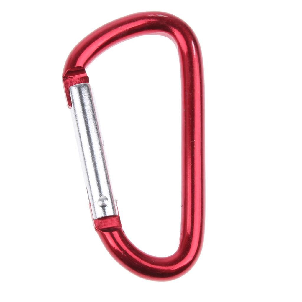 20Pcs Aluminum Carabiner Clip Snap Hook Spring Loaded Carabina Carbine Red