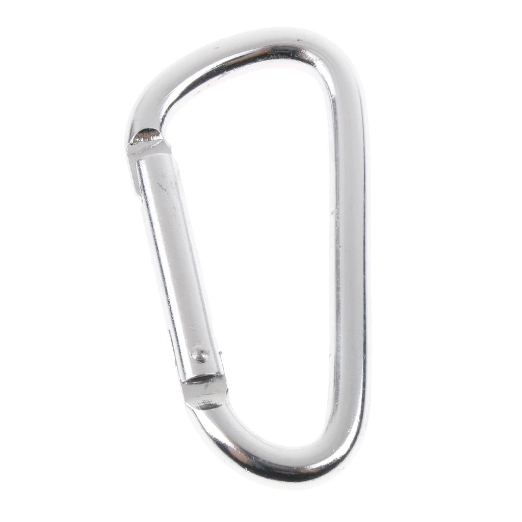 20Pcs Aluminum Carabiner Clip Snap Hook Spring Loaded Carabina Carbine Silver