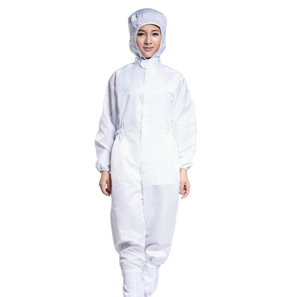 Disposable Unisex Anti static Protective Coverall with Hood & Boots White