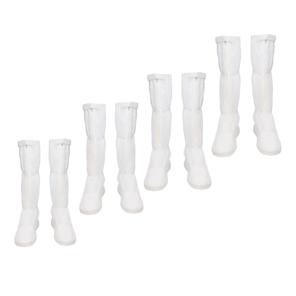 ESD High Top Boots Nonslip Anti-static Clean Room Working Shoes 250mm White