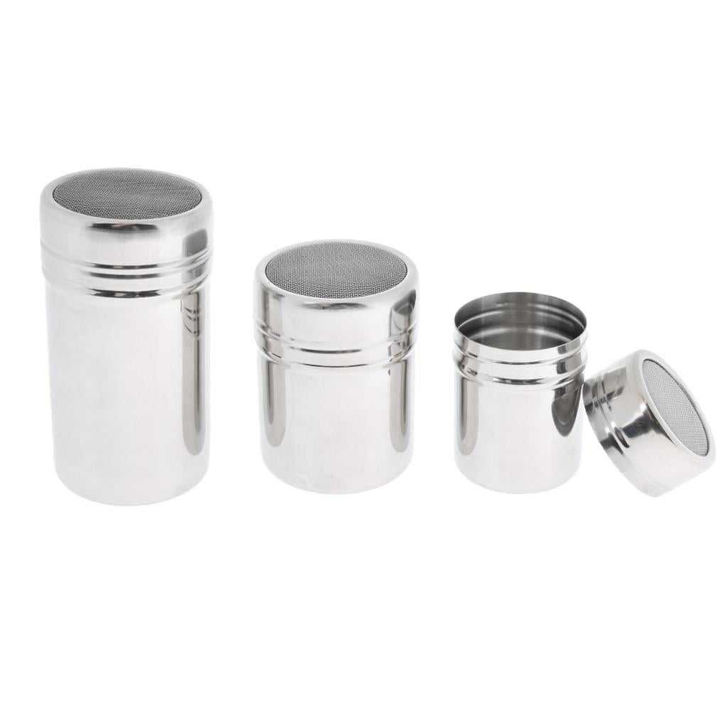 2xStainless Steel Chocolate Shaker Sugar Powder Cocoa Flour Coffee Sifter S