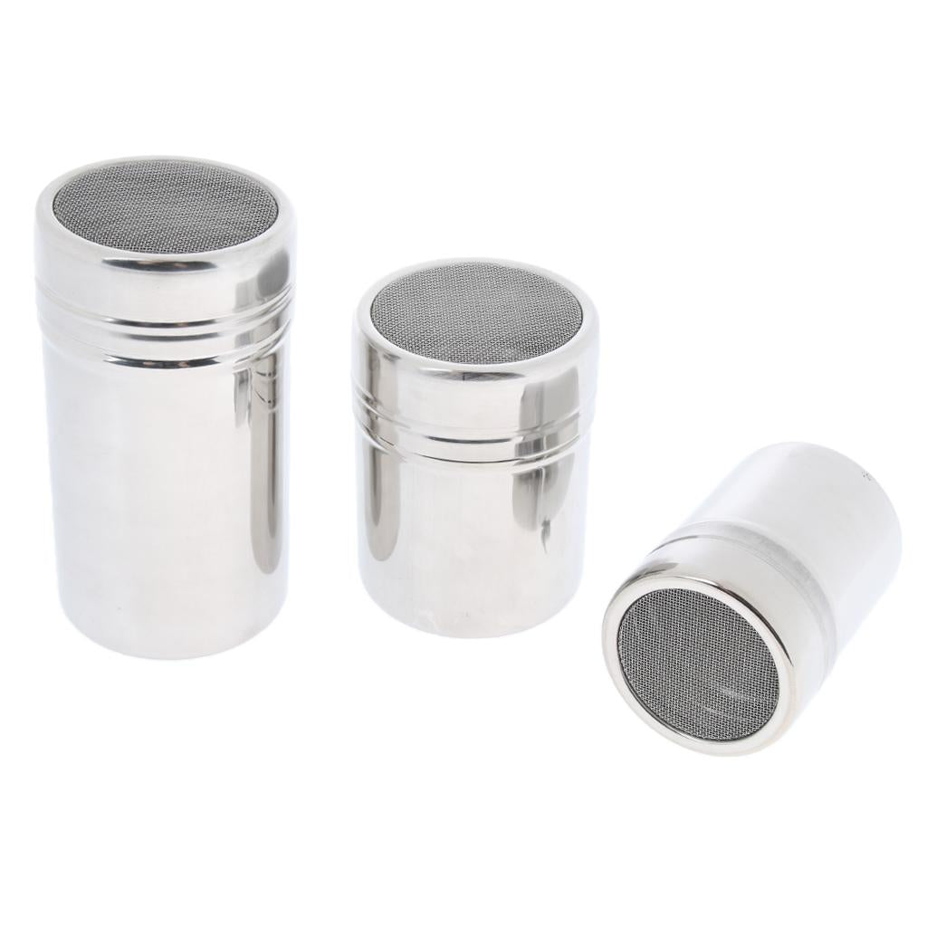 2xStainless Steel Chocolate Shaker Sugar Powder Cocoa Flour Coffee Sifter S