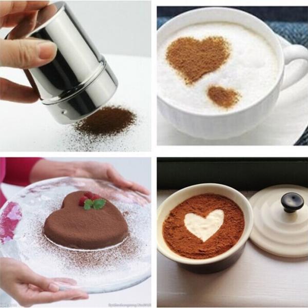 Stainless Steel Chocolate Shaker Sugar Powder Cocoa Flour Coffee Sifter S