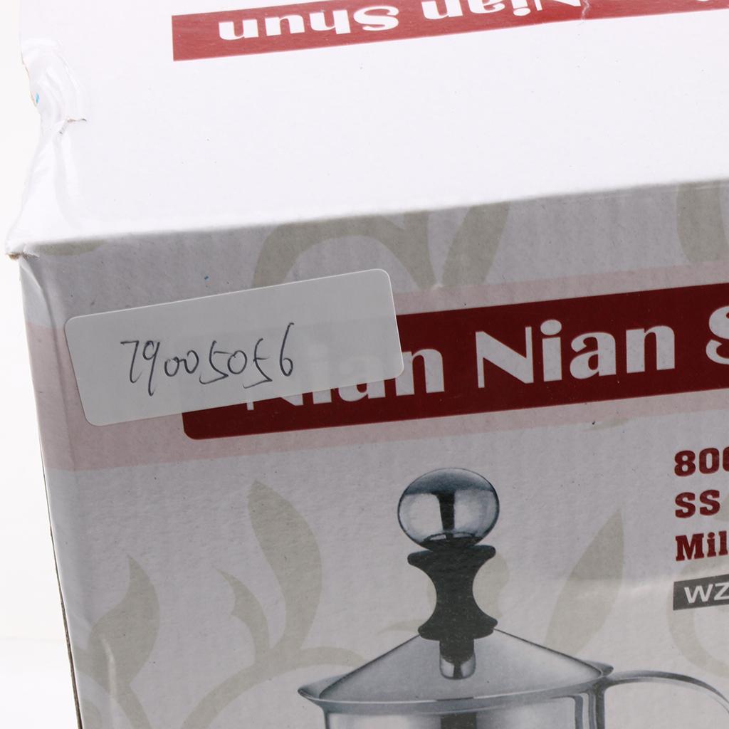 Manual Foam Maker Milk Frother Stainless Steel Hand Foamer Double Mesh 800ml