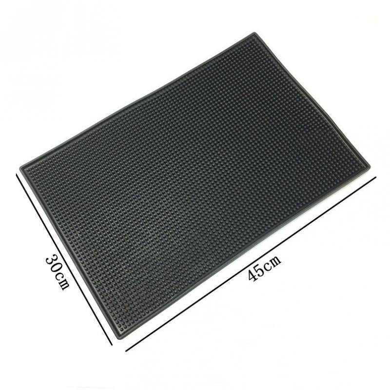 Black Rubber Beer Bar Runner Spill Mat for Home Pub Cafe Party 45x30x1cm