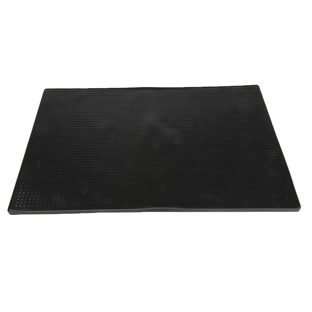 Black Rubber Beer Bar Runner Spill Mat for Home Pub Cafe Party 45x30x1cm