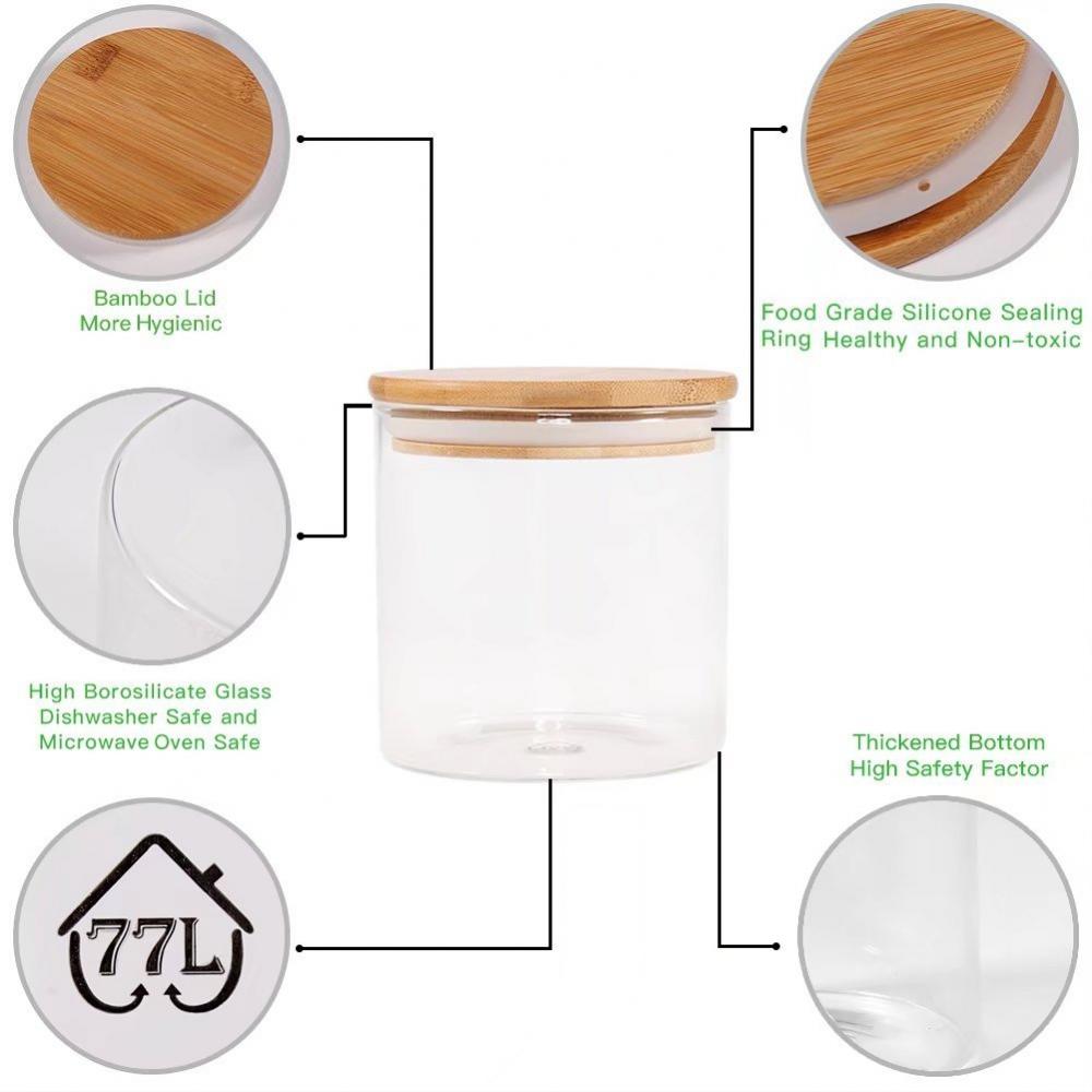 Glass Sealed Can Jar Bottle Kitchen Organizer Food Container with Cork 650mL