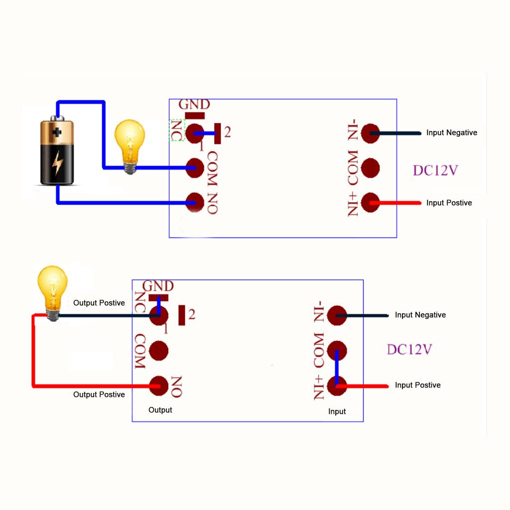 12V Learning Remote Control Switch Unit with 2-Bottom Controller 433Mhz