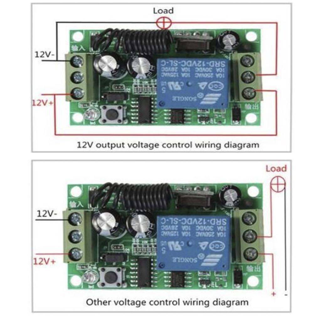 12V Learning Remote Door Control Switch Unit & 4-Button Controller 433Mhz