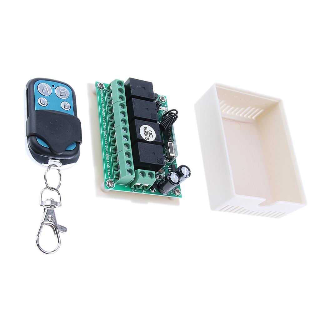 12V Learning Remote Control Gateway Switch Unit & 4-Button Controller 315Mhz