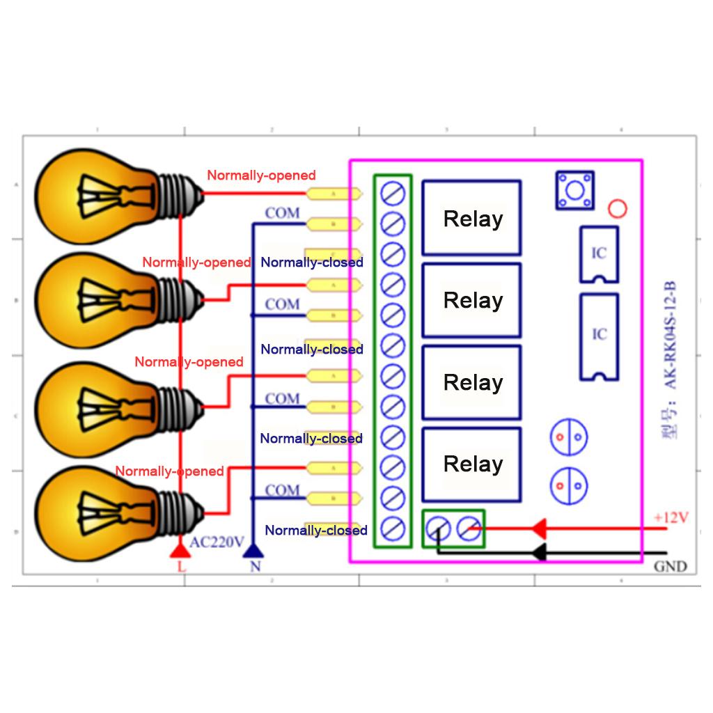 12V Learning Remote Control Gateway Switch Unit & 4-Button Controller 315Mhz