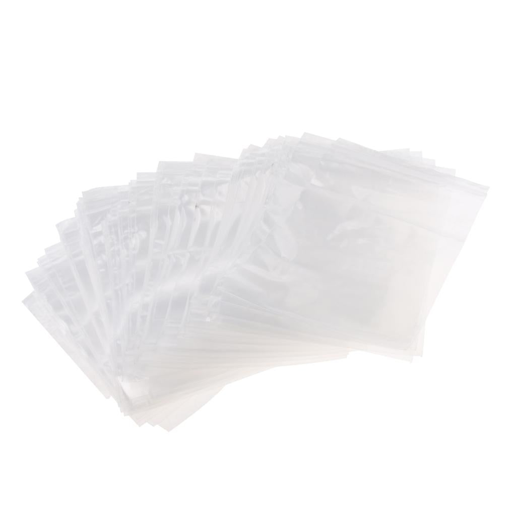 100 Pieces Clear Grip Seal Ziplock Bag Self Seal Resealable Bags 11×16cm