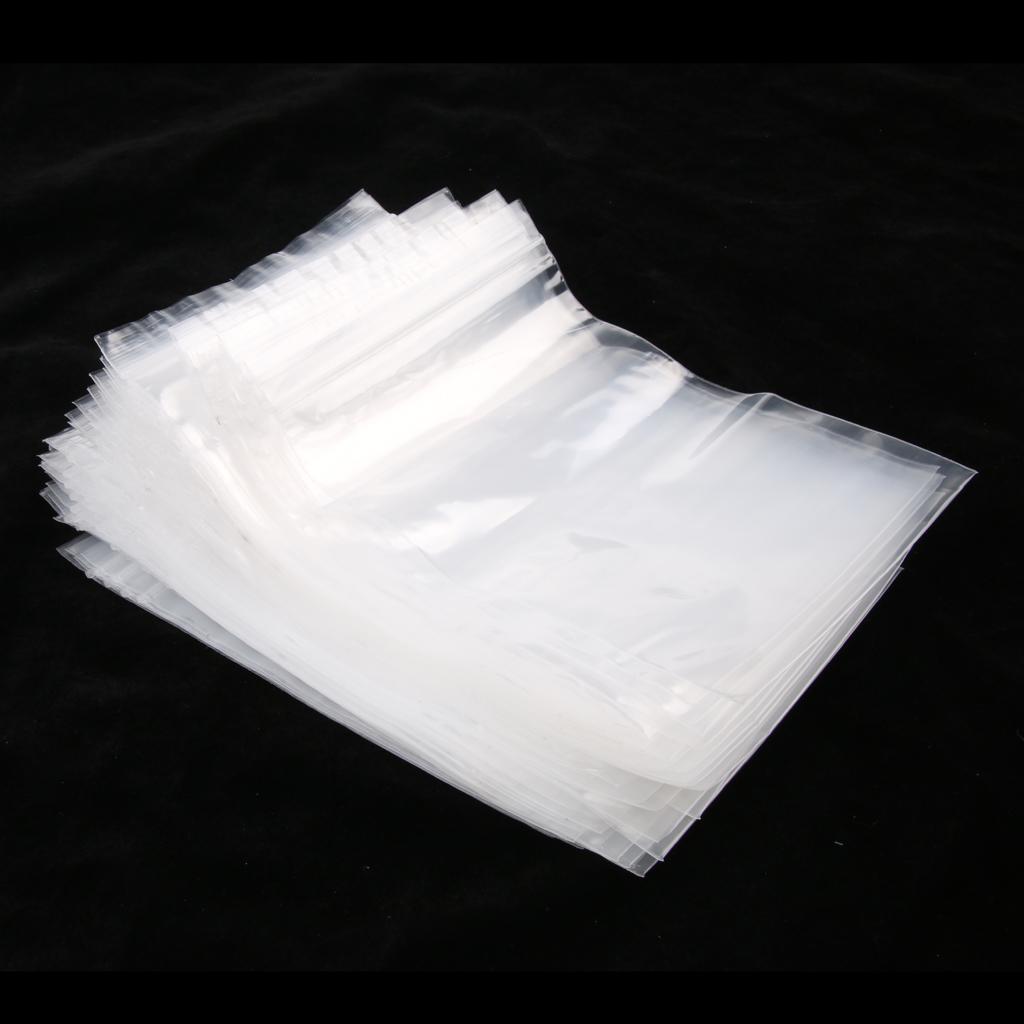 100 Pieces Clear Grip Seal Ziplock Bag Self Seal Resealable Bags 11×16cm