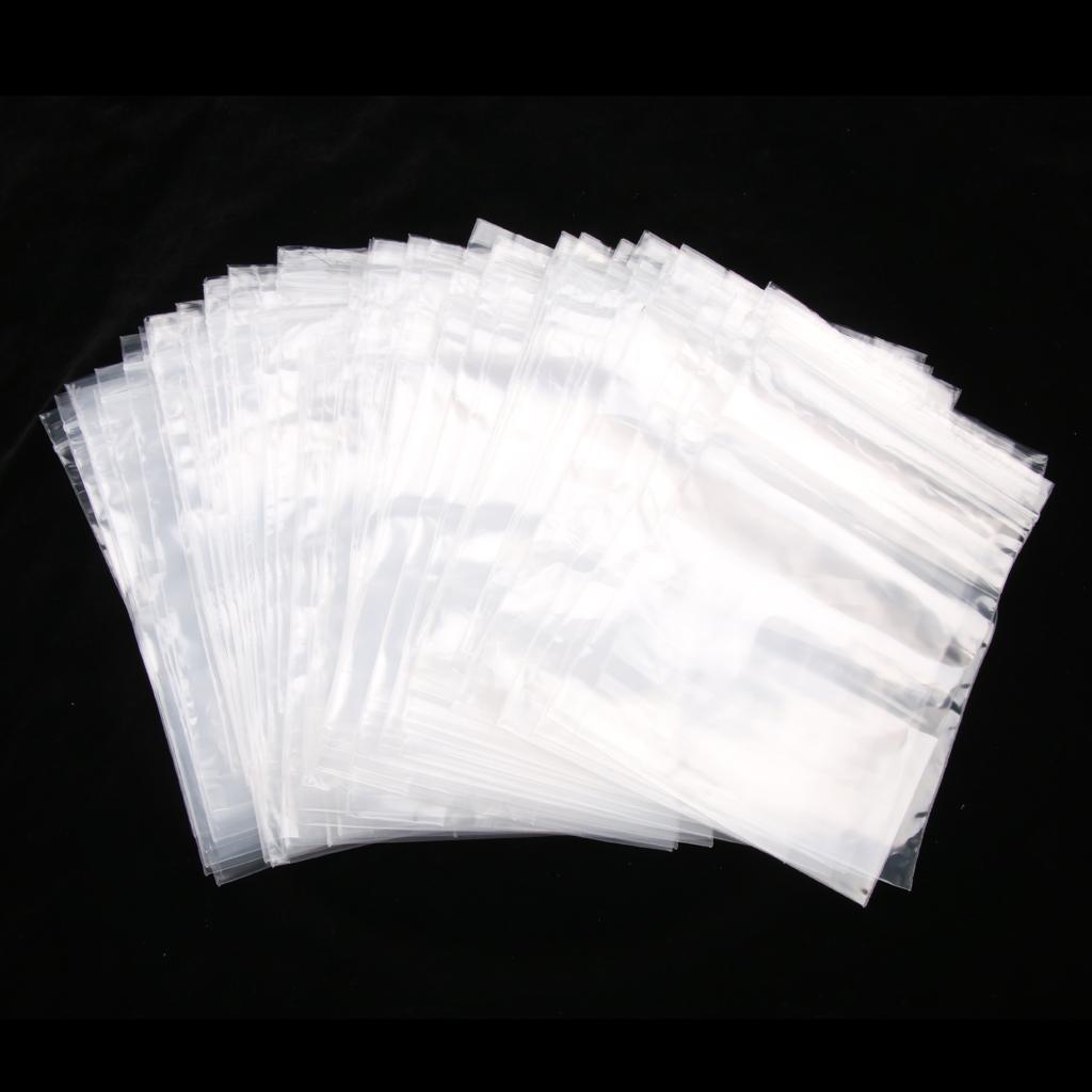 100 Pieces Clear Grip Seal Ziplock Bag Self Seal Resealable Bags 11×16cm