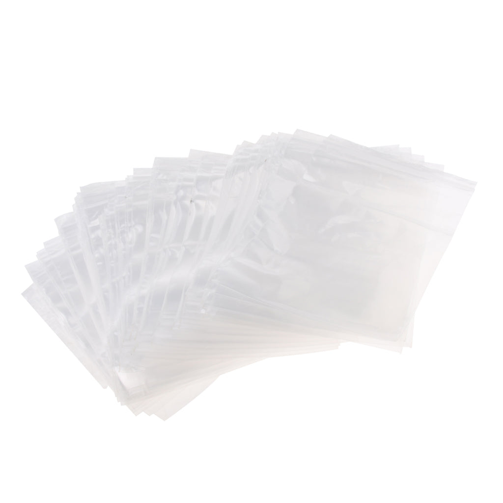 100 Pieces Clear Grip Seal Ziplock Bag Self Seal Resealable Bags 14×20cm