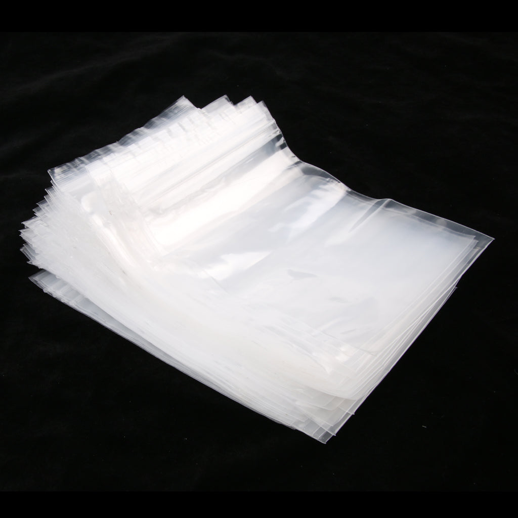 100 Pieces Clear Grip Seal Ziplock Bag Self Seal Resealable Bags 14×20cm